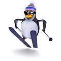 3d Penguin ski jump Royalty Free Stock Photo