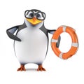 3d Penguin to the rescue Royalty Free Stock Photo