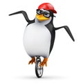 3d Penguin unicycle