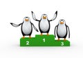 3d penguin on winner podium