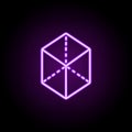 3d pentagon neon icon. Elements of geometric figures set. Simple icon for websites, web design, mobile app, info graphics on dark