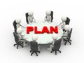 3d people business meeting conference plan table