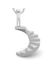 3d people climb the staircase - stair. 3d render illustration