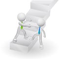 3D people climbing stairs to success symbolic icon logo vector Royalty Free Stock Photo