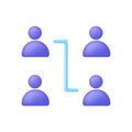 3D People communicating. Enterprise management subordinate structure. Delegating, assignment, distribution Royalty Free Stock Photo