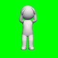 3D people - fear 1 - green screen