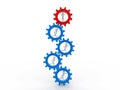 3d people - man, person running in gear wheels. Businessman and gear mechanism, Team Work Concept