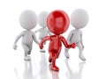 3d people running with a red leader. Leader concept Royalty Free Stock Photo