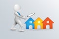 3D People searching for a house logo vector Royalty Free Stock Photo