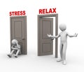 3d people and stress - relax doors.