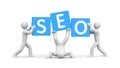 3d people and word SEO. Improvisation on SEO