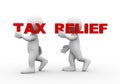3d people word text tax relief Royalty Free Stock Photo