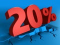 3d of 20 percent discount Royalty Free Stock Photo