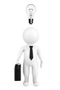 3d person businessman with a bulb over a head