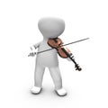 A 3D person enjoying playing violin.