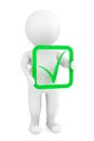 3d person with green positive symbol in hands Royalty Free Stock Photo