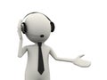 3d person headphone customer help support Royalty Free Stock Photo