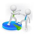 3D Person helping friend or partner to success goals icon vector logo Royalty Free Stock Photo