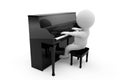 3D person playing piano