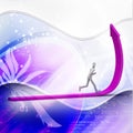 3d person running up rising arrow Royalty Free Stock Photo