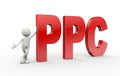 3d person standing with ppc pay per click