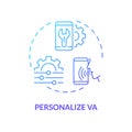 2D personalize VA gradient icon concept