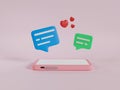 3d phone and chatting icon. 3d rendering illustration