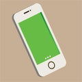 3d Phone Mobile green screen Chroma key Cellphone with chromakey 3d concept on orang gray background cinema, movie, games , mocku