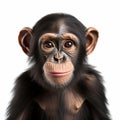 Ultra Hd Chimpanzee Portrait On White Background Royalty Free Stock Photo