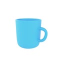 3d photo realistic blue cup icon mockup. Design Template for Mock Up. ceramic clean mug with a matte effect isolated transparent