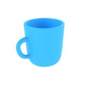 3d photo realistic blue cup icon mockup rendering. Design Template for Mock Up. ceramic clean mug with a matte effect isolated on