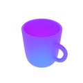 3d photo realistic violent cup icon mockup rendering. Design Template for Mock Up. ceramic clean mug with a matte effect isolated