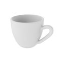 3d photo realistic white cup icon mockup. Design Template for Mock Up. ceramic clean white mug with a matte effect isolated