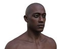 A 3D photorealistic illustration showcasing the portrait of an African man