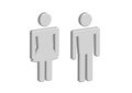 3D Pictogram Man Woman Sign icons, toilet sign or restroom icon