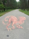 3d pictures on pavements in Riga