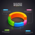 3D pie chart in four growth steps for Business Infographics.