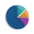 3D Pie Chart Icon Set on White Background â Business Analytics, Statistics, Data Visualization Royalty Free Stock Photo