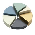 3D Pie Chart Icon Set on White Background â Business Analytics, Statistics, Data Visualization Royalty Free Stock Photo