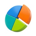 3D Pie Chart Icon Set on White Background â Business Analytics, Statistics, Data Visualization Royalty Free Stock Photo