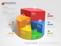 3D Pie chart infographic Royalty Free Stock Photo