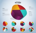 3D pie chart infographic for used presentation. vector illustration. Royalty Free Stock Photo