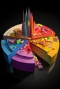 3d pie chart with various profit margins