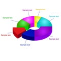 3D Pie Chart Vector Graphics.