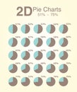 2D Pie Charts 51% -75%