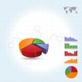 3D Pie Graph for infography Vector