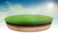 3d piece of land island with green grass Royalty Free Stock Photo