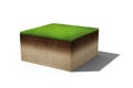 3d piece of land island with green grass Royalty Free Stock Photo