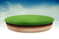 3d piece of land island with green grass Royalty Free Stock Photo