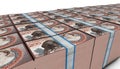 3D Pile of 200 Aldabra Islands Dollars Money banknote